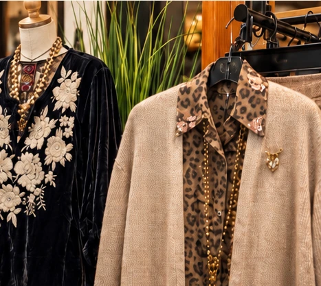 Curated designer styles in warm tones at Griff & Company